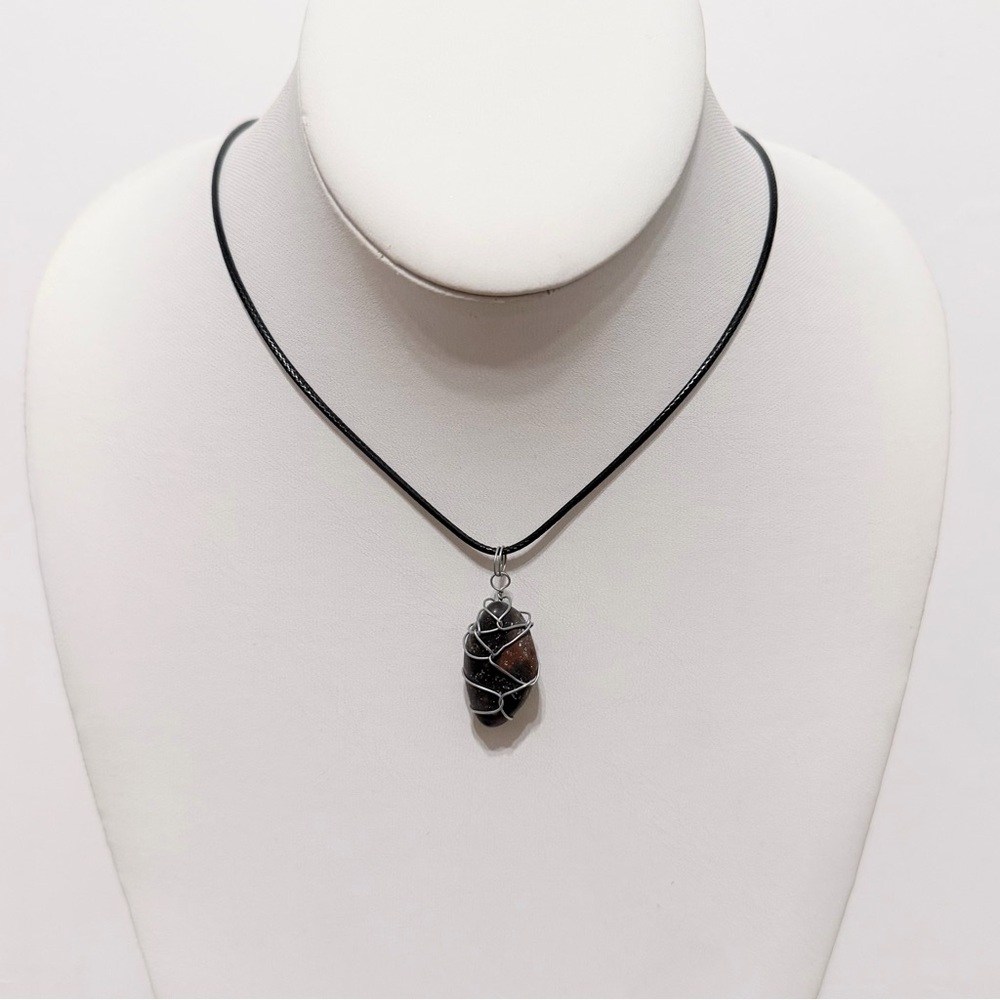 Black & Red Stone Necklace